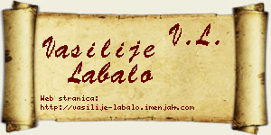 Vasilije Labalo vizit kartica
